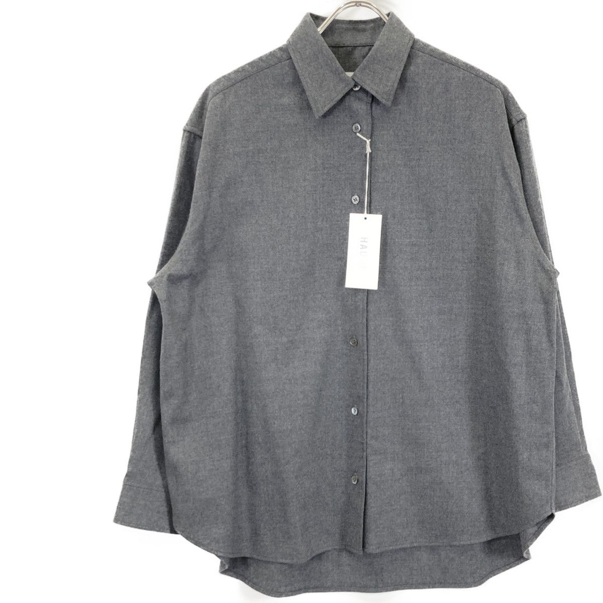 haunt ハウント 1244080399 ｸﾞﾚｰ ｳｰﾙ混 ﾚｷﾞｭﾗｰｶﾗｰ ｵｰﾊﾞｰｼｬﾂ 38