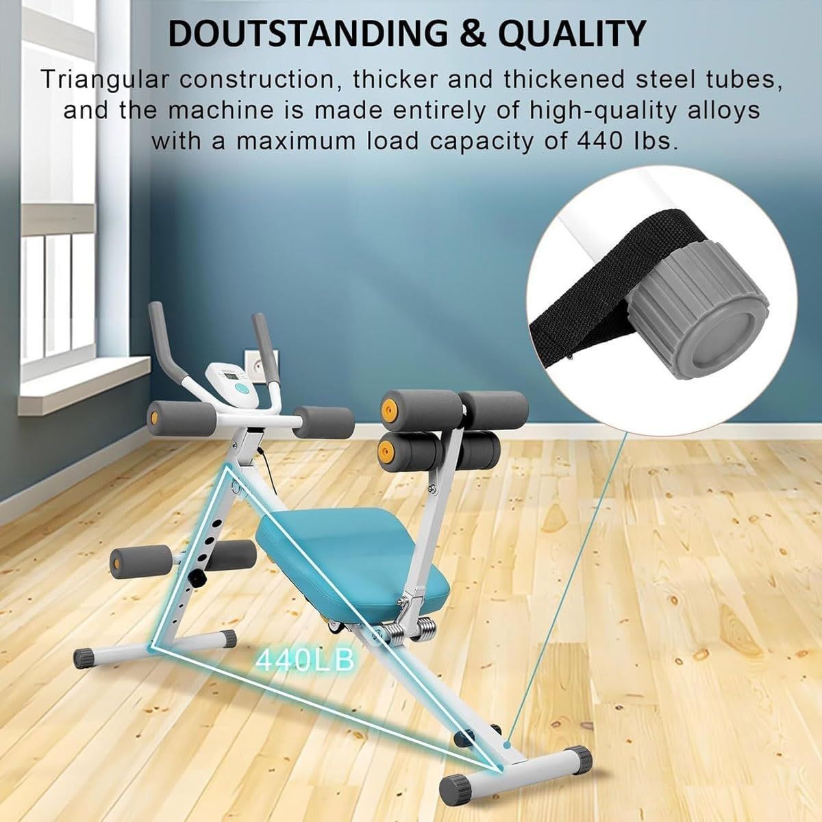 スマートカウンター付きポータブル折りたたみ式腹筋トレーナーマシン