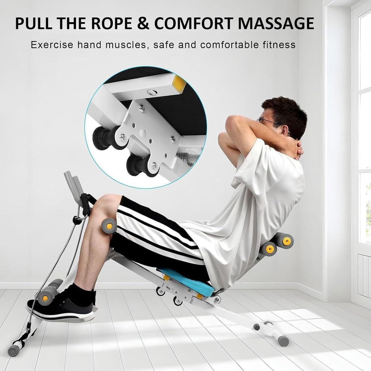 腹筋トレーニング機器 家庭用腹筋マシン スマートカウンター付きポータブル折りたたみ式腹筋トレーナーマシン 4段階の高さ調節コアマシン シットアップボード