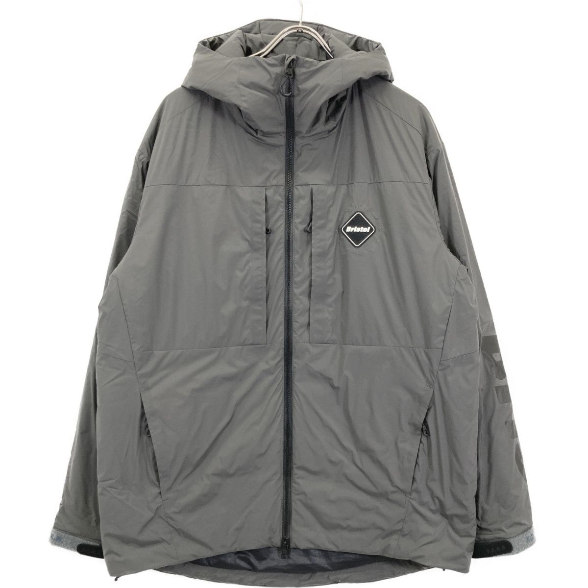 F.C.Real Bristol エフシーリアルブリストル 22年製グレー ナイロン INSULATION PADDEE HOODED JACKET XL