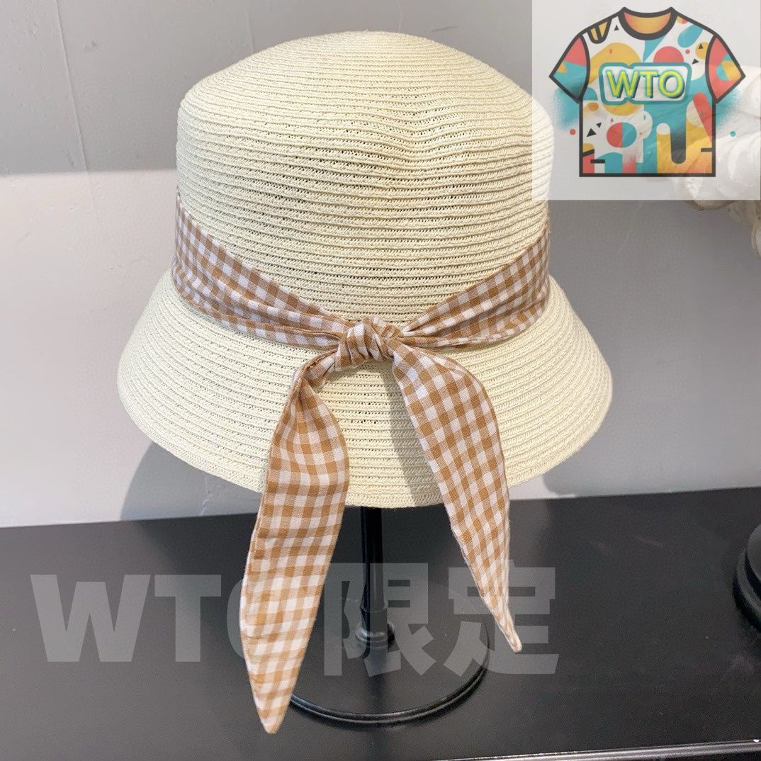ミュウミュウ 刺繍アルファベットリボン ストローハット 登場 -WTO輸入-CZT 81