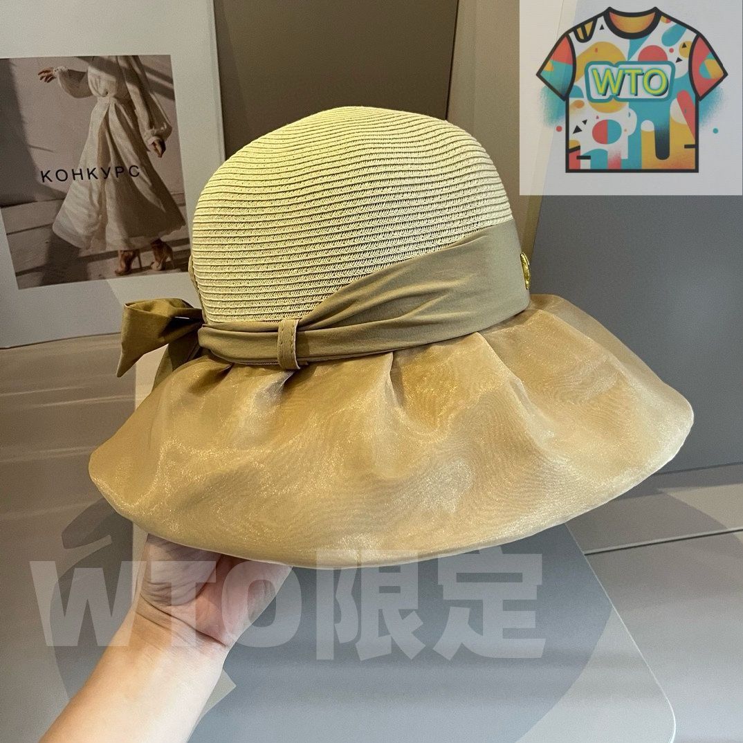 愛馬仕 ハトバーモールド 日焼け防止に最適な名媛スタイルの折りたたみ な帽子 頭周り 57cm -WTO輸入-PAU16