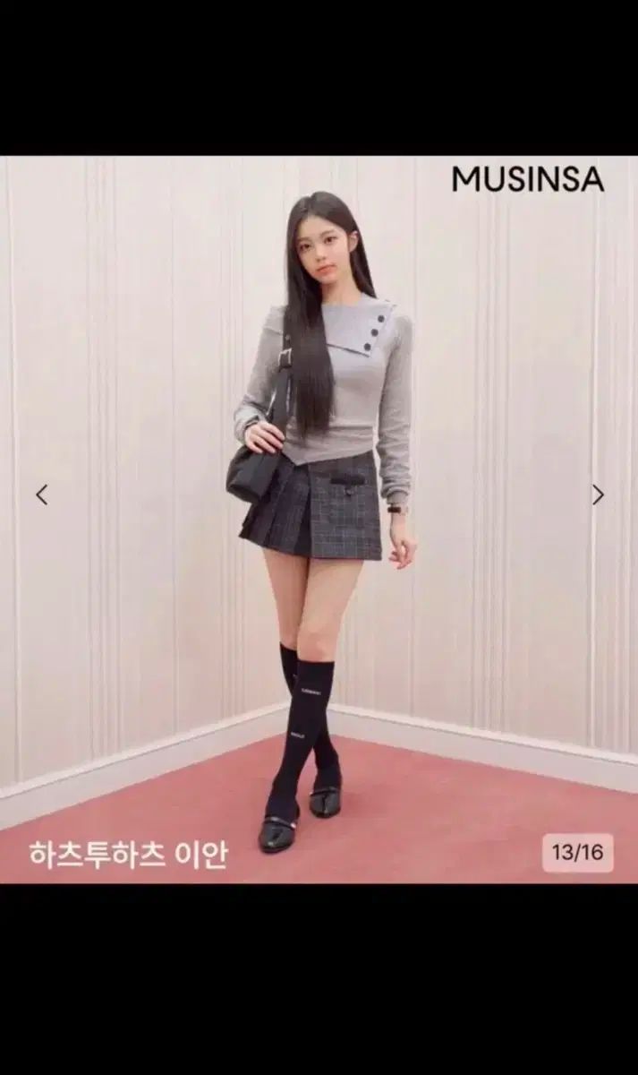 Mei Seoul Pocket layered check skirt ブラック 1