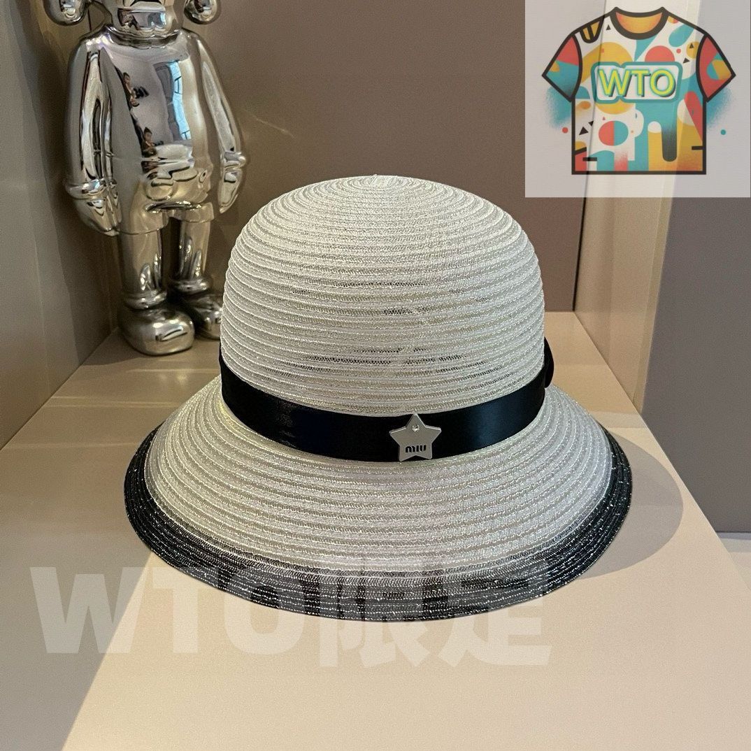 ミュウミュウ オーガンジーボウルハット｜ ブロック日焼け防止ハット 頭周り 57 cm -WTO輸入-JWA 50