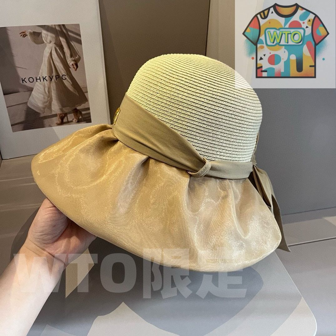 愛馬仕 ハトバーモールド 日焼け防止に最適な名媛スタイルの折りたたみ な帽子 頭周り 57 cm -WTO輸入-PAU 16