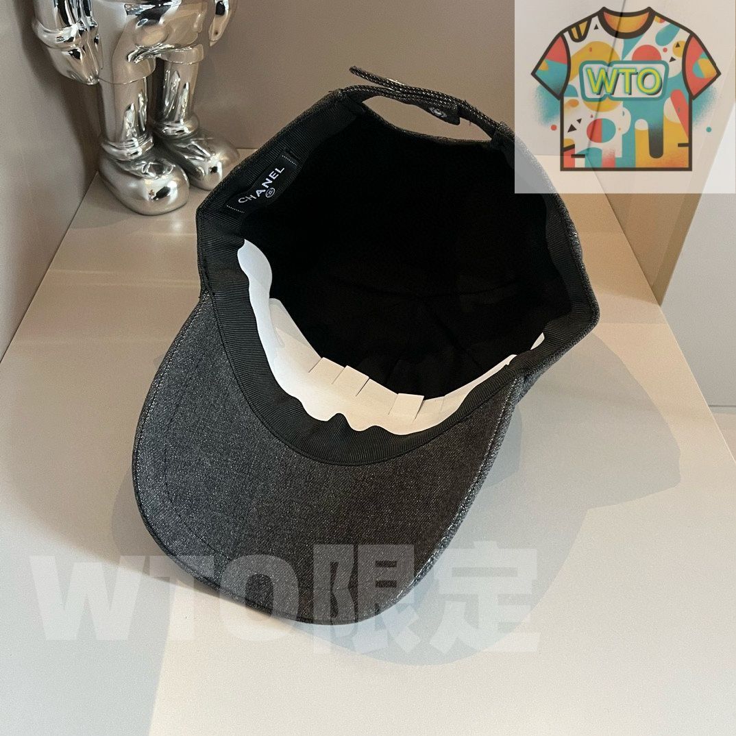 Chanel シャネル スモークグレーのベースボールキャップおすすめ 頭周り 57cm -WTO輸入-GIW63 MERCADOAVALIA_COM_BR