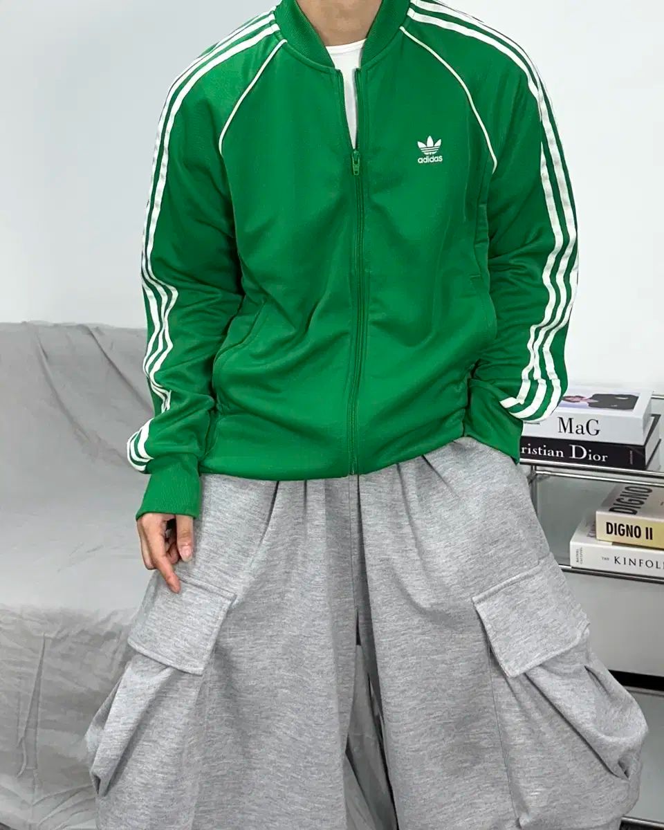 アディダス グリーン スーパースター トラックジャージ 2XL