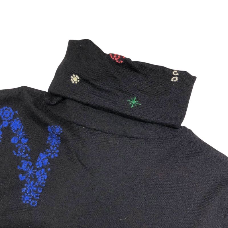 シャネル CHANELブラック タートルネック セーター ココマーク カシミヤ シャネル CHANEL ココマークアイコンタートルネックニットセーター