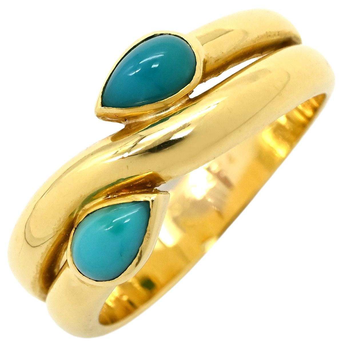 ヴァンクリーフアーペル Van Cleef - Arpels リング 指輪 リング K18YG ターコイズ イエローゴールド 750AU 18金 18KT ターコイズ ブルー 15号