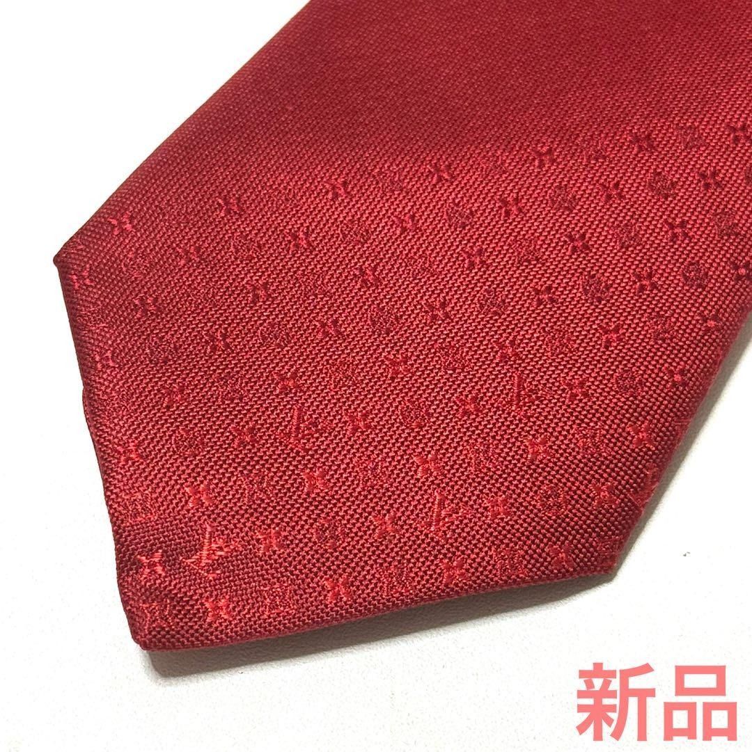 ルイヴィトン モノグラムグラディエント7CM レッド ネクタイ 090513