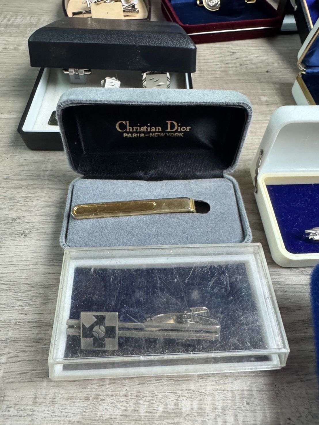 ネクタイピン カフス シルバー刻印 タイピン クリスチャンディオール ウェッジウッド