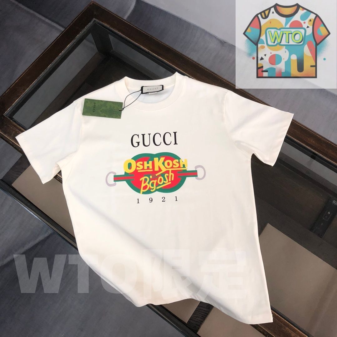 WTO通販 GUCCI 春夏カップルTシャツ ブラック ベージュ -WTO輸入-JKK70