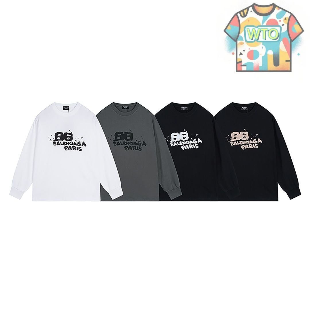 WTO通販 Balenciaga グラフィティプリント ロングスリーブTシャツ WTO輸入 ZWB 78