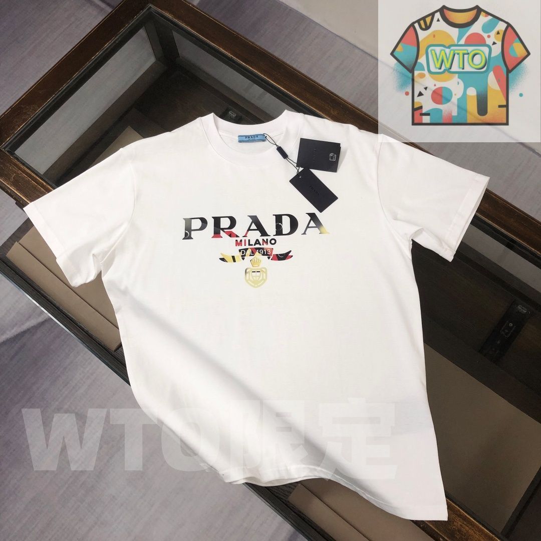 WTO通販 PRADA 春夏 ロゴプリントTシャツ -WTO輸入-YYU18