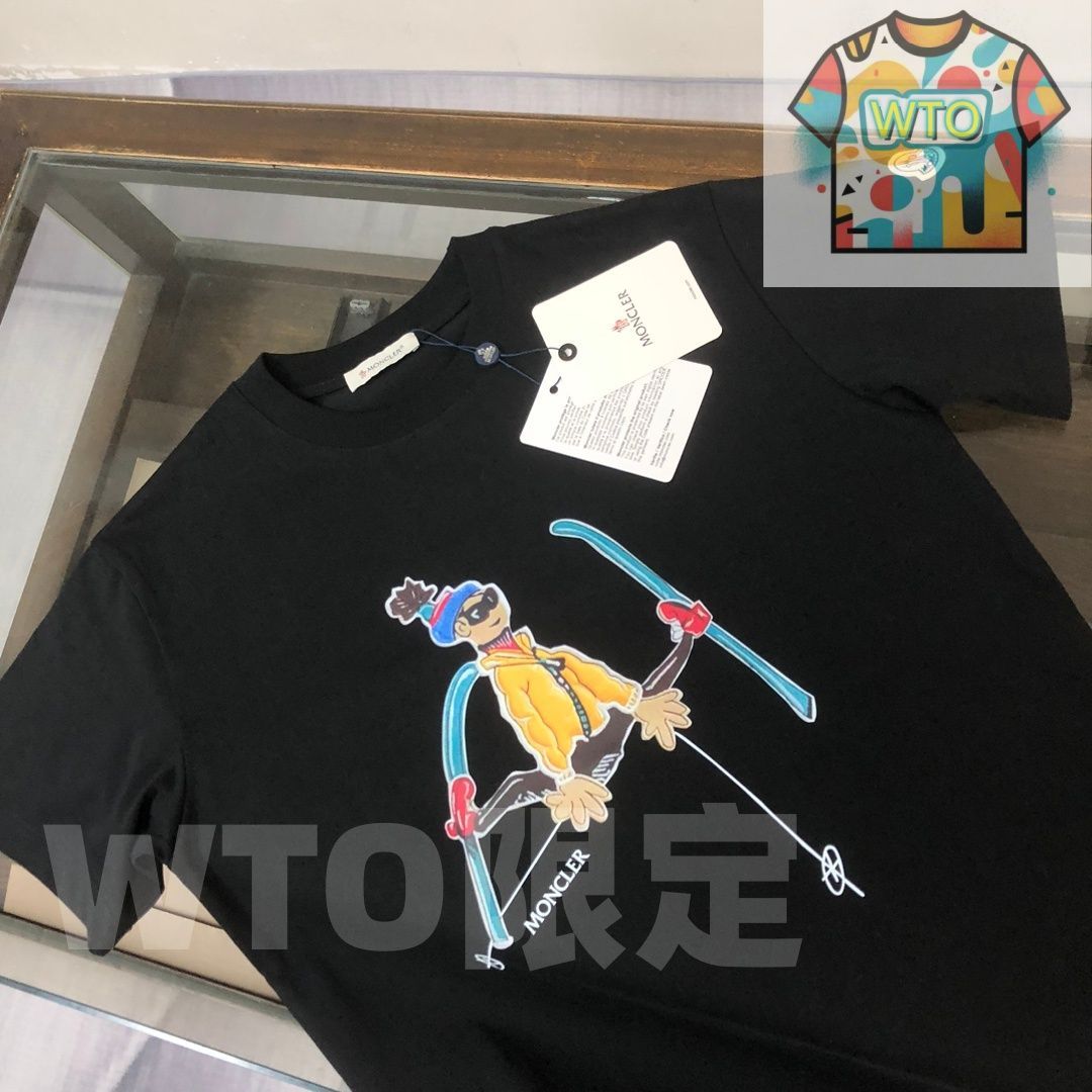 WTO通販 MONCLER クルーネックTシャツ 高品質コットンで快適な着心地 WTO輸入 PEA 55