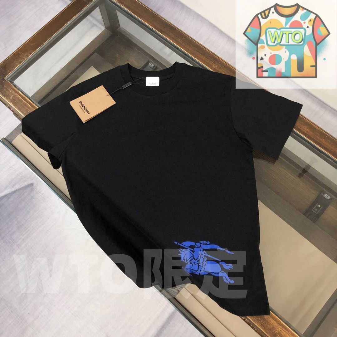 WTO通販 Burberry 戦馬騎士プリント クルーネックTシャツ - カップル対応 -WTO輸入-WKE00