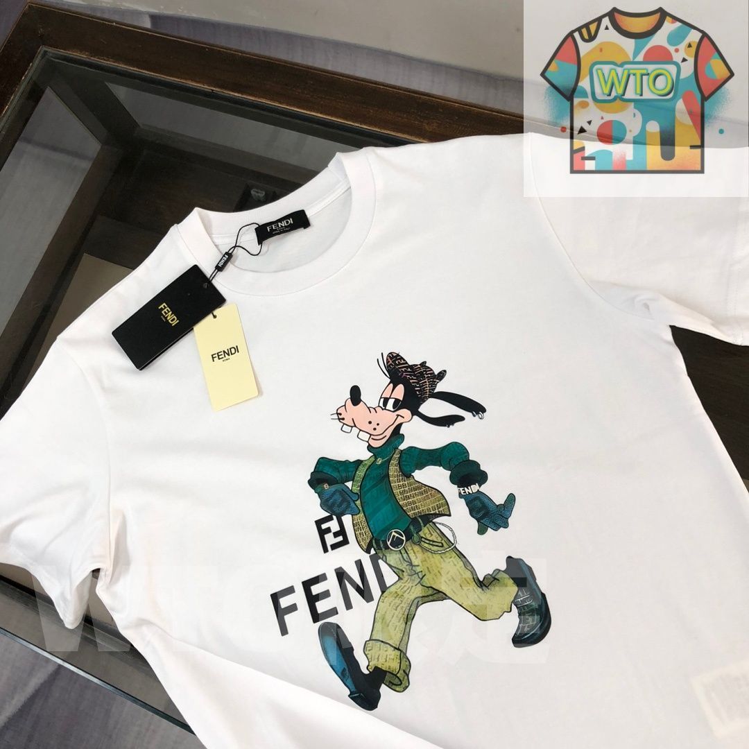 WTO通販 FENDI 春夏 カートゥーンプリントTシャツ WTO輸入 ZSW 91
