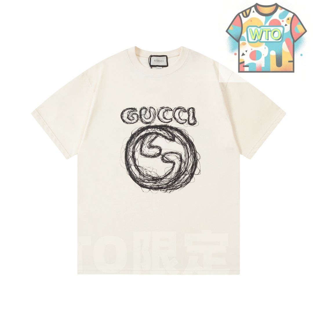 WTO通販 GUCCI ダブルGロゴ カーブレタープリントTシャツ WTO輸入 AOB 51