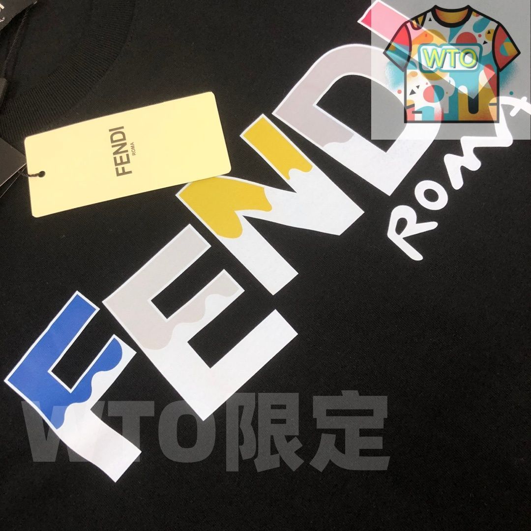 WTO通販 FENDI クルーネックTシャツ 高品質コットンで快適な着心地 WTO輸入 QUZ 46 Tシャツ アパレル キャラクターグッズ