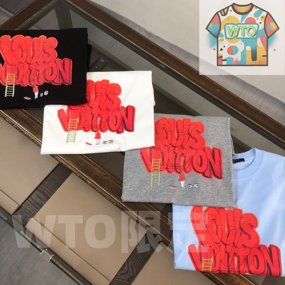  WTO通販 Louis Vuitton クルーネックTシャツ 高品質コットンで快適な着心地 WTO輸入 QME 89 Tシャツ アパレル キャラクターグッズ