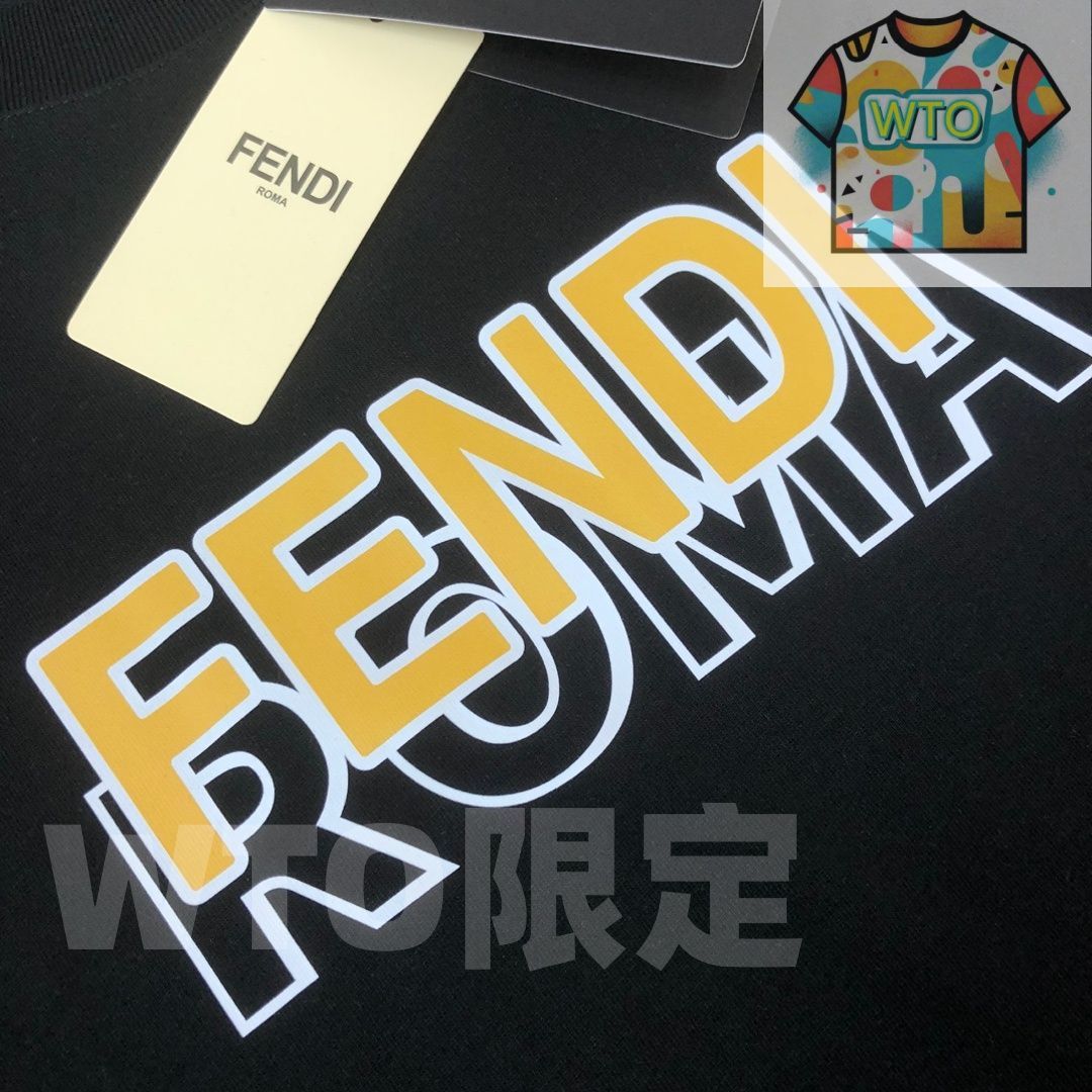  WTO通販 FENDI クルーネックTシャツ 高品質コットンで快適な着心地 WTO輸入 JLF 06 Tシャツ アパレル キャラクターグッズ