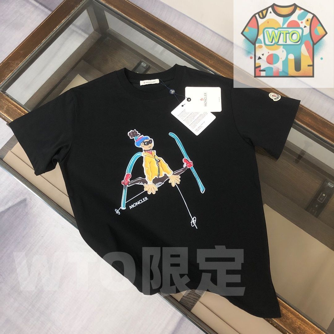 WTO通販 MONCLER クルーネックTシャツ 高品質コットンで快適な着心地 WTO輸入 PEA 55