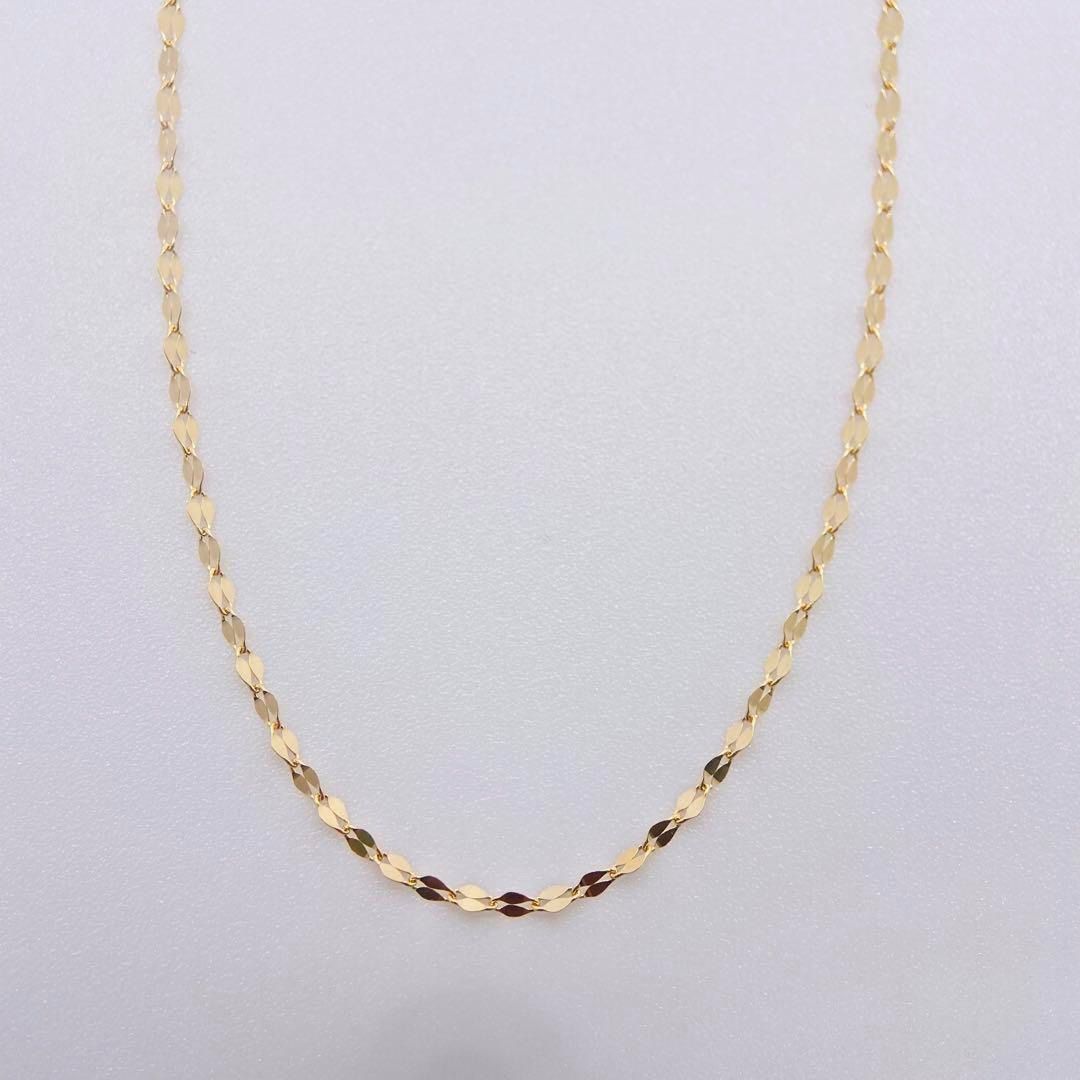 専用　18金 ✨k18ペタルネックレス✨スライド付✨45cm幅1.1㎜✨未使用✨ ❤️人気18金 ✨k18ペタルネックレス45cmスライド幅1.1㎜✨k18刻印あり