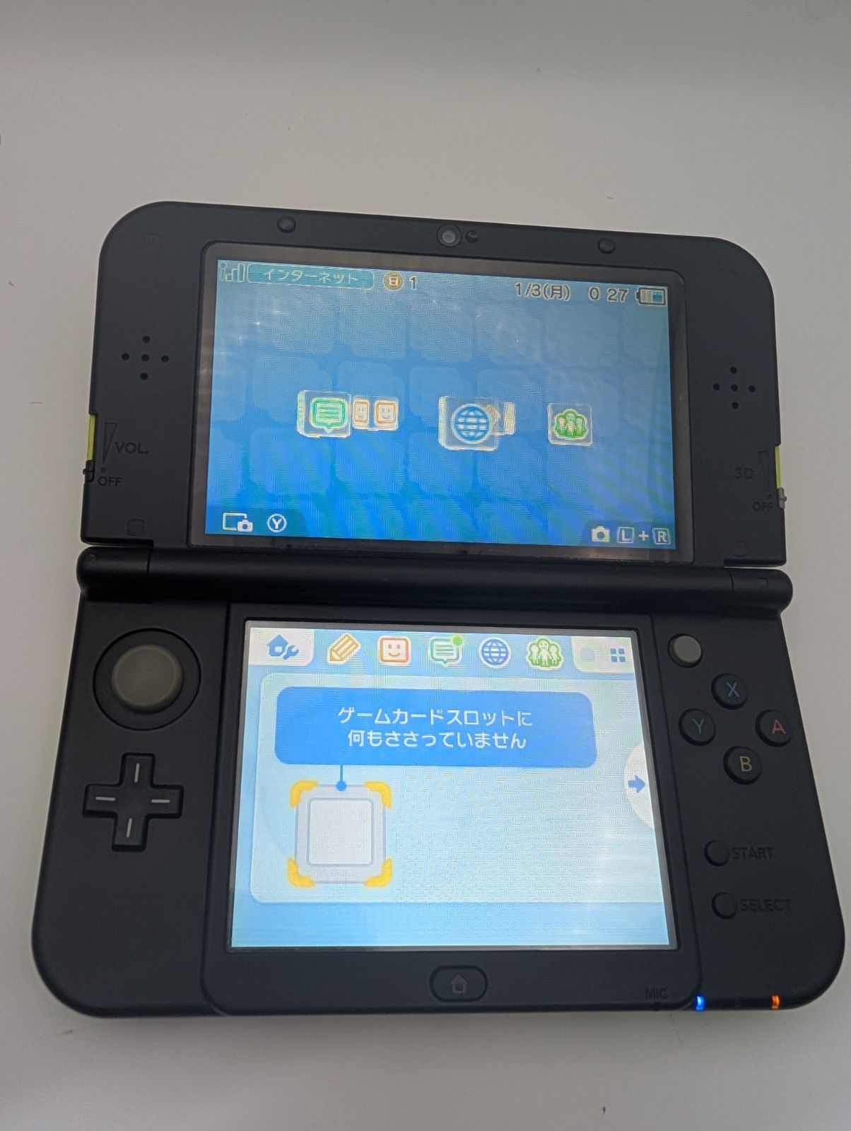 上下IPS液晶 Newニンテンドー3 DS LL ライムブラック 328