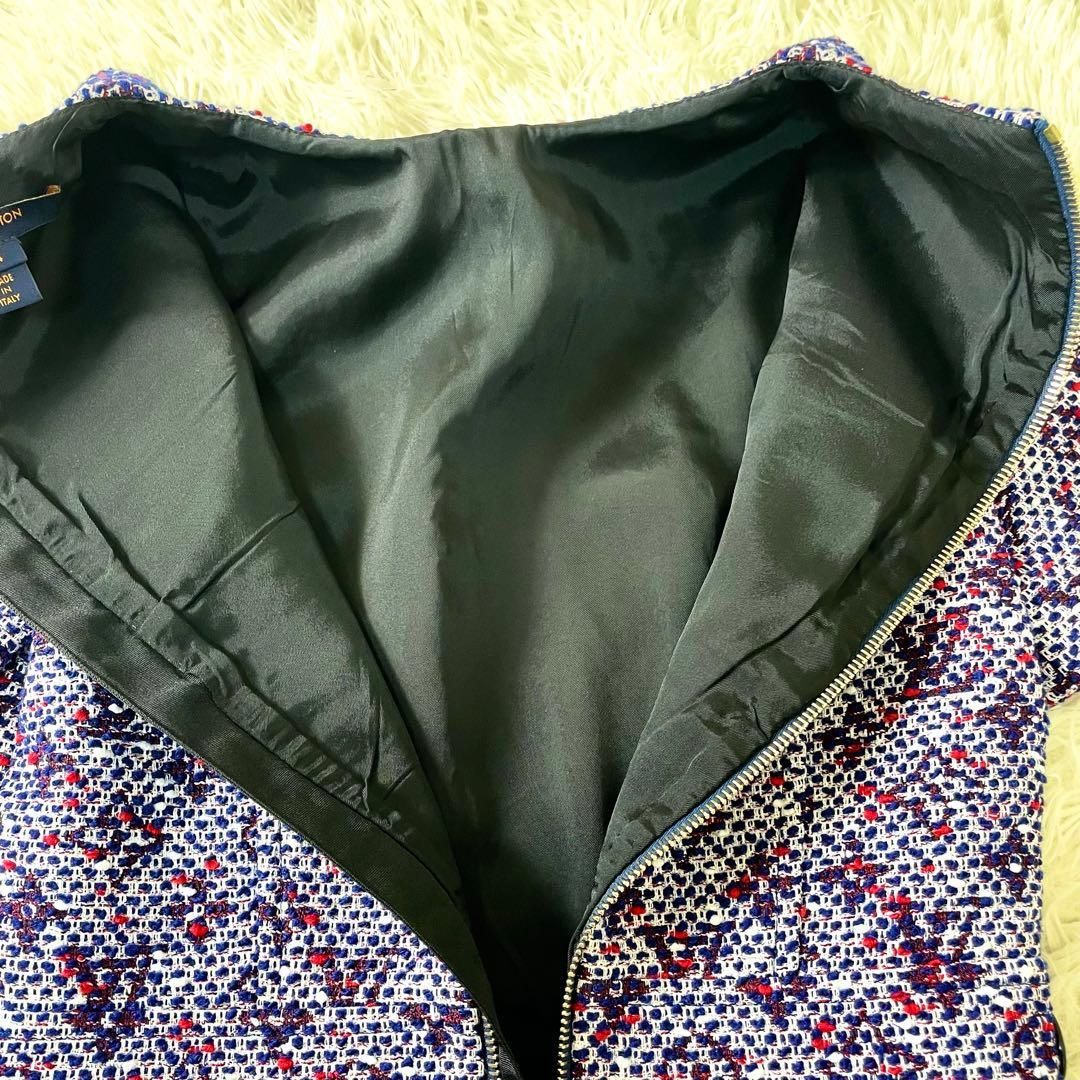 ルイヴィトン ツイードワンピース 牛革ベルト 門りょう ひめか着用