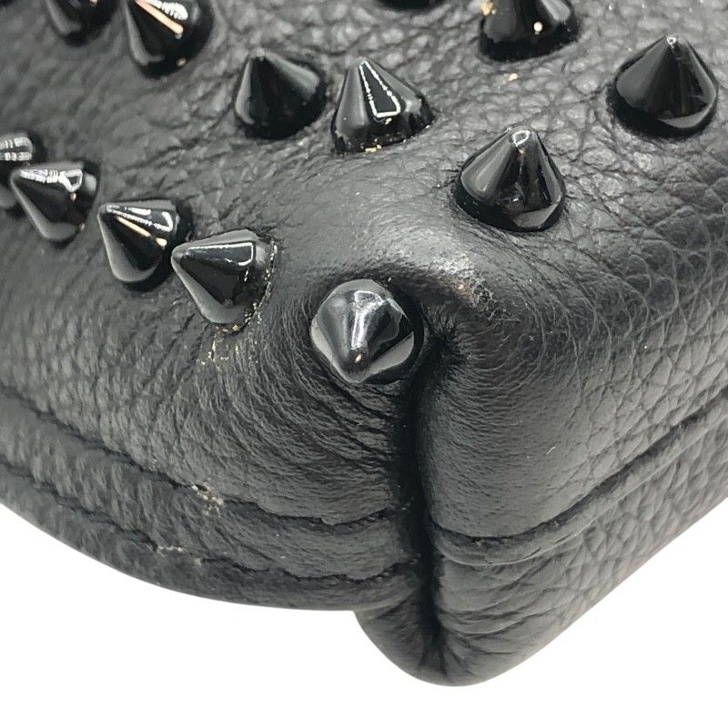 クリスチャン ルブタン Christian louboutin シティポーチ スタッズ 1225143 ブラック×SV金具 レザー レディース クラッチバッグ GINKGOPHARMACY_COM