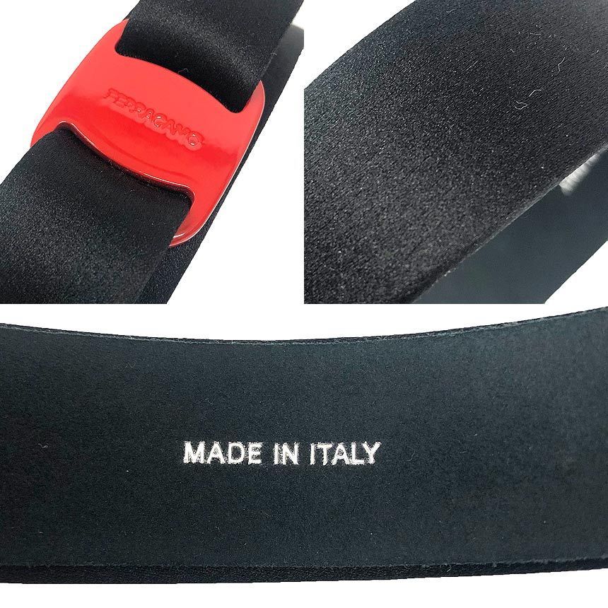  Ferragamo フェラガモ ヴァラ リボン カチューシャ ブラック 赤 サテン へア aq 12225 ヘアバンド カチューシャ ヘアアクセサリー