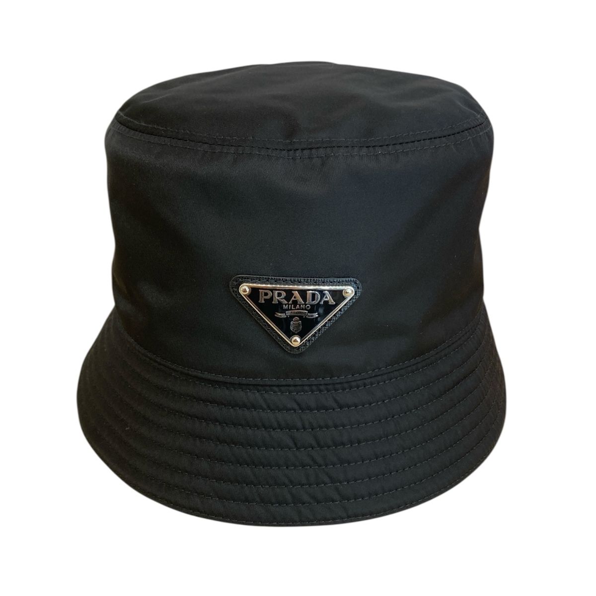 PRADA プラダ トライアングルロゴ リナイロン バケットハット バケハ 2HC137 2DMI F0002 ユニセックス M ナイロン ブラック