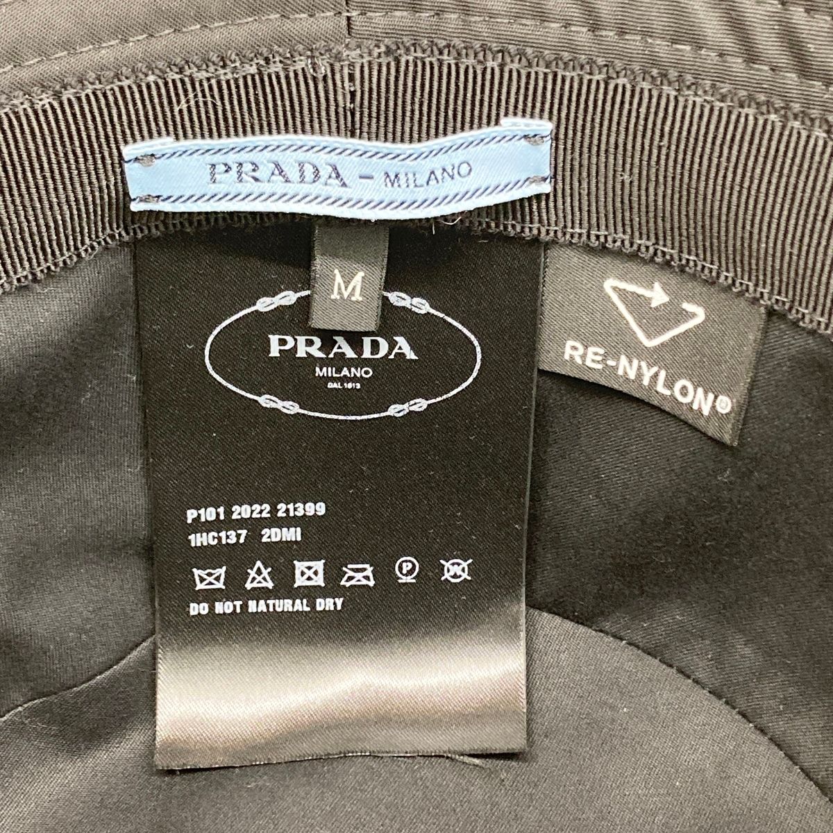  PRADA プラダ トライアングルロゴ リナイロン バケットハット バケハ 2 HC 137 DMI F 0002 ユニセックス M ナイロン ブラック ハット 帽子
