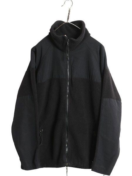 00s 米軍実物 ECWCS GEN2 フルジップ フリース ジャケット メンズ M 03年製 ミリタリー アーミー ブルゾン 軍物 ポーラテック 黒