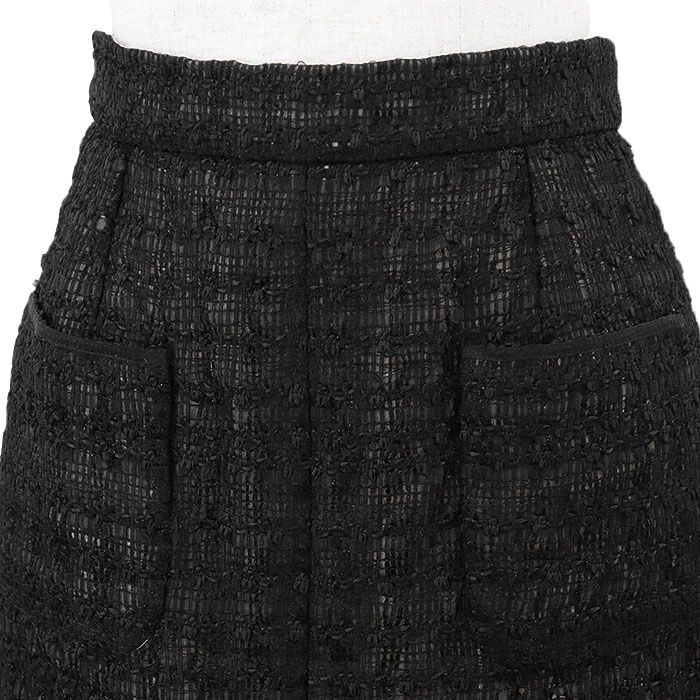 美品】CHANEL シャネル タイトスカート P43711 ツイード メッシュ
