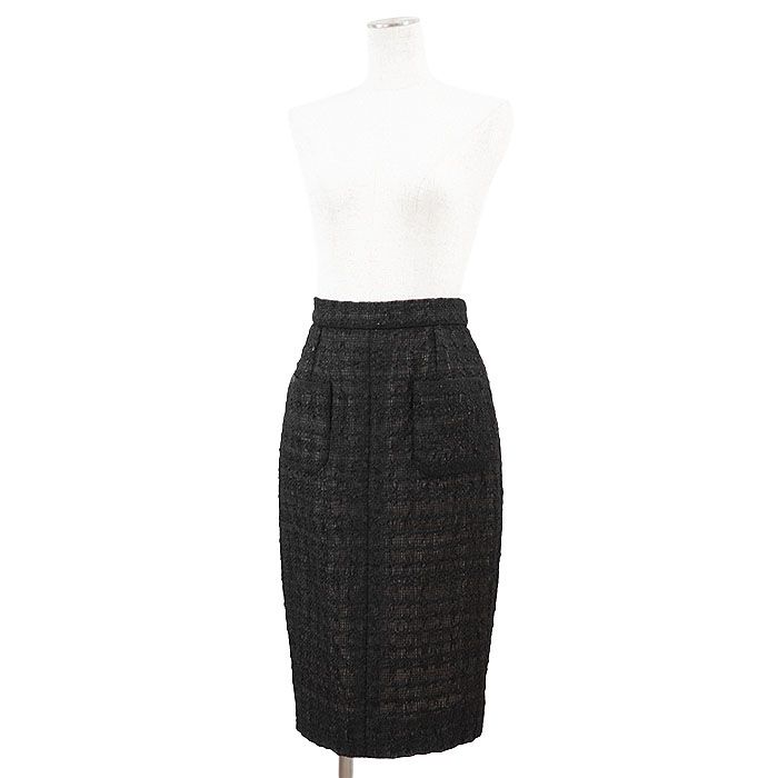 美品】CHANEL シャネル タイトスカート P43711 ツイード メッシュ
