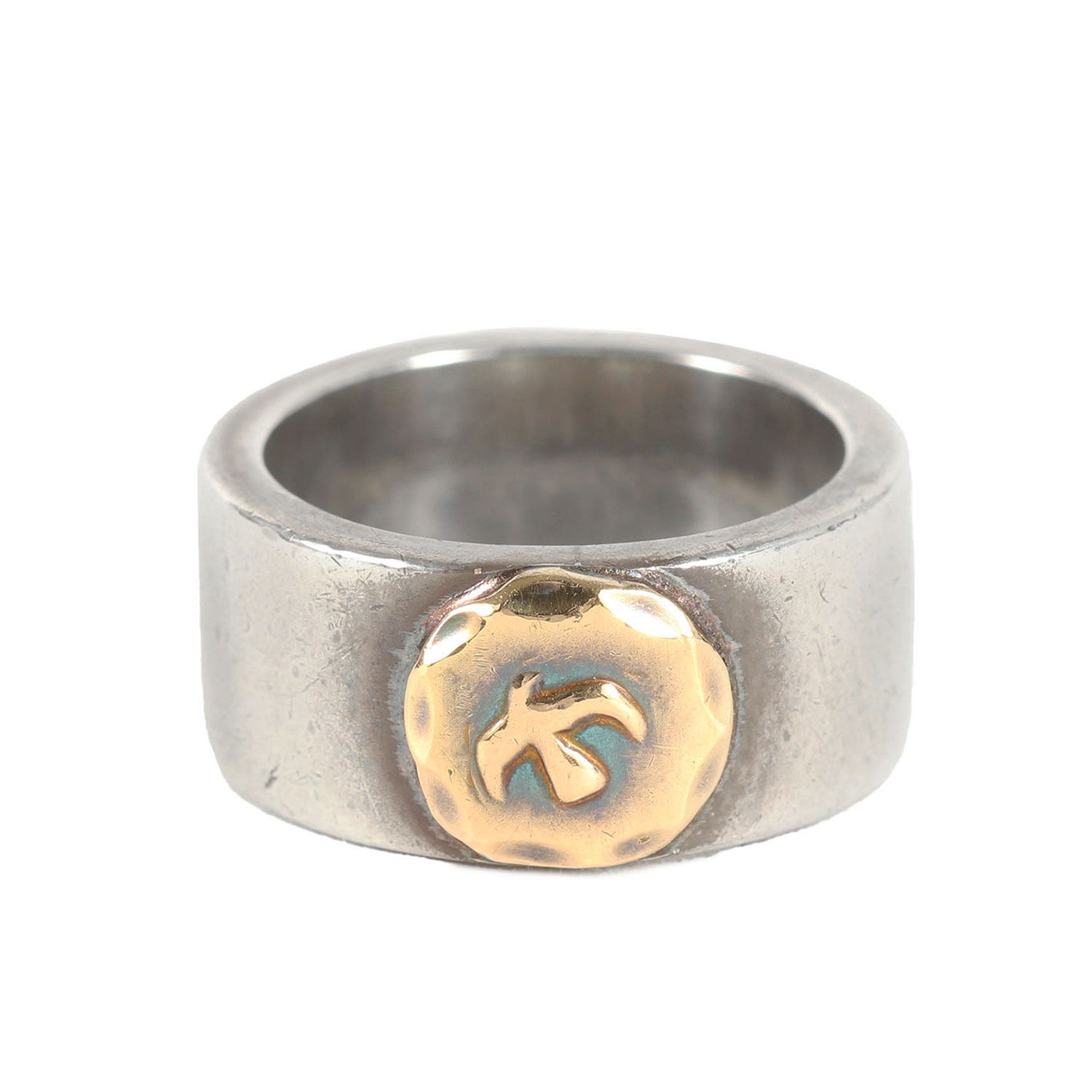 ゴローズ　シルバー リング約21号ぐらい ターコイズ付き平打ちリング 〈21号〉 【取扱：原宿シルバー店