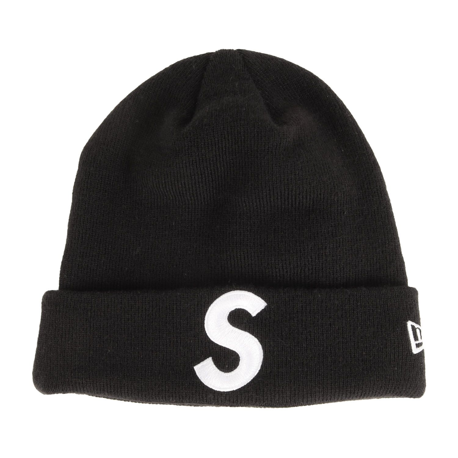 Supreme シュプリーム ビーニー ブラック 黒 サイズ NEW ERA Sロゴ ニット ビーニー S Logo Beanie ブランド ニットキャップ 帽子 コラボ メンズ