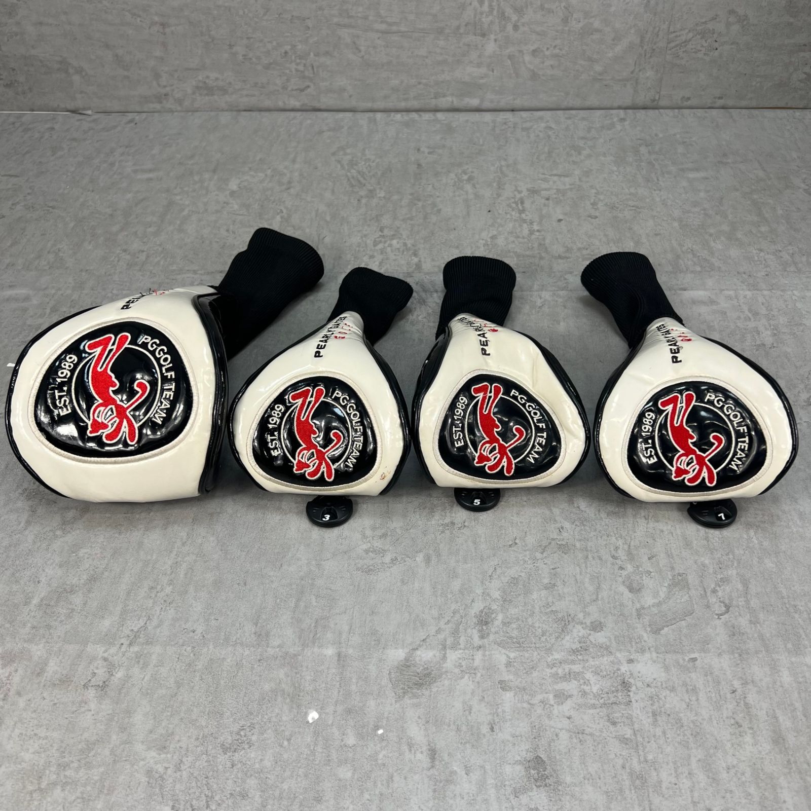 パーリーゲイツ ゴルフ用ヘッドカバー 4種セット ドライバー フェアウェイ ユーティリティ DR 1 W FW UT PEARLY GATES