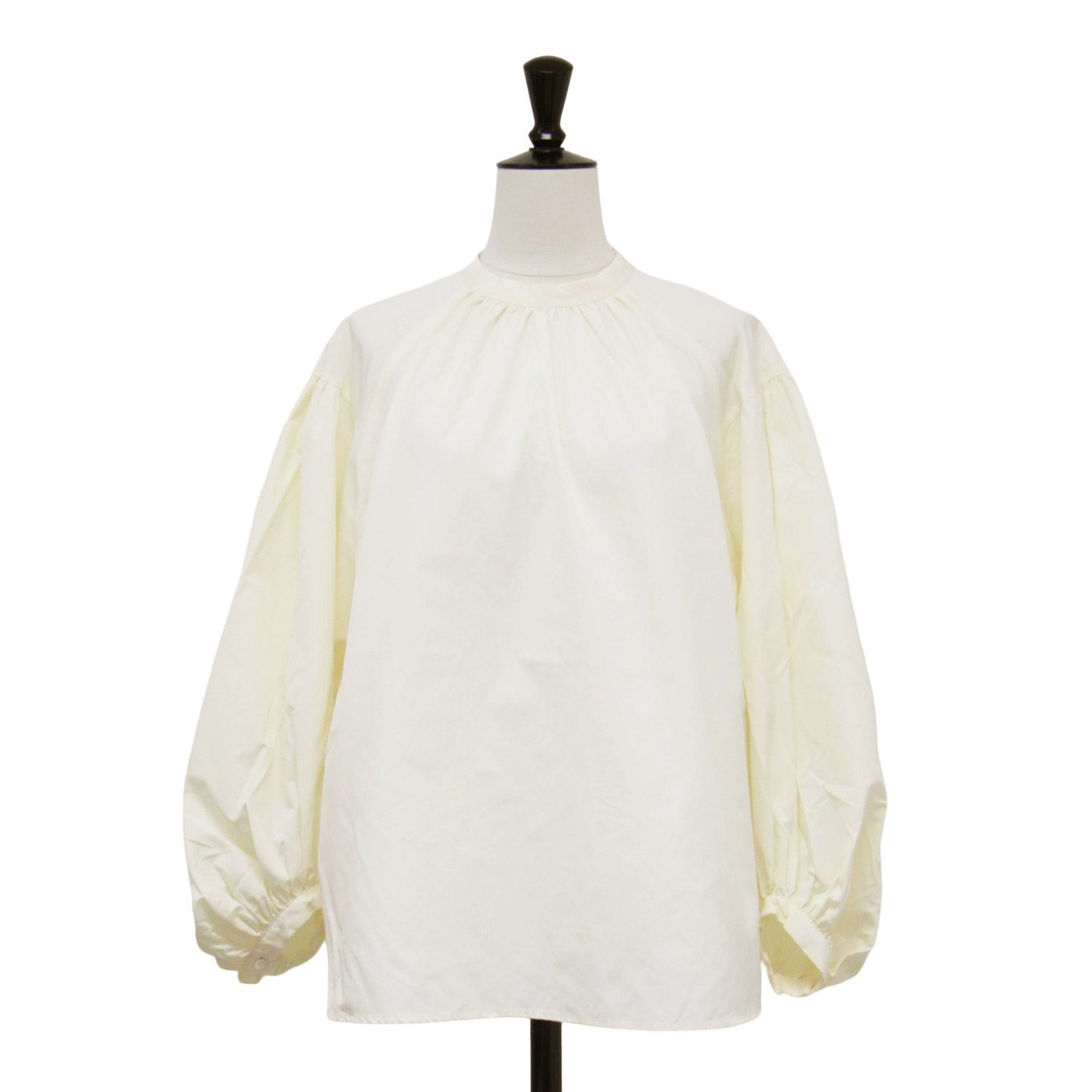 Ballsey ボールジー ブラウス ライトイエロー サイズ:36(9号) | 23秋冬 ポリステル コットン タフタ ギャザー ブラウス / シャツ | プルオーバー 長袖 スタンドカラー | 日本製 | トップス カットソー【レディース】【中古】【K4631】 Ballsey ボールジー ブラウス ライトイエロー サイズ:36(9号) | 23秋冬