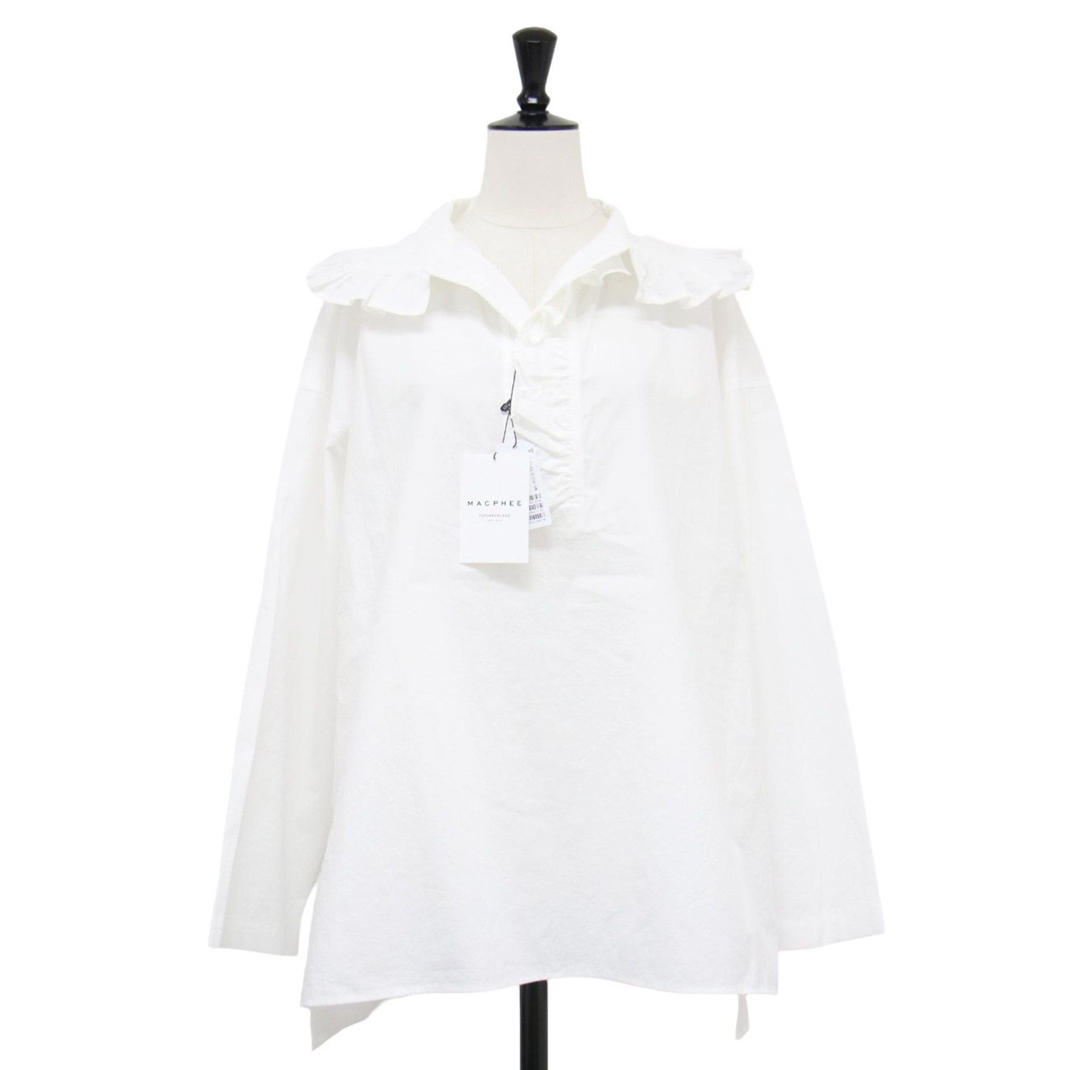 新品】MACPHEE マカフィー シャツ ホワイト 白 サイズ:36(9号) | 25春 