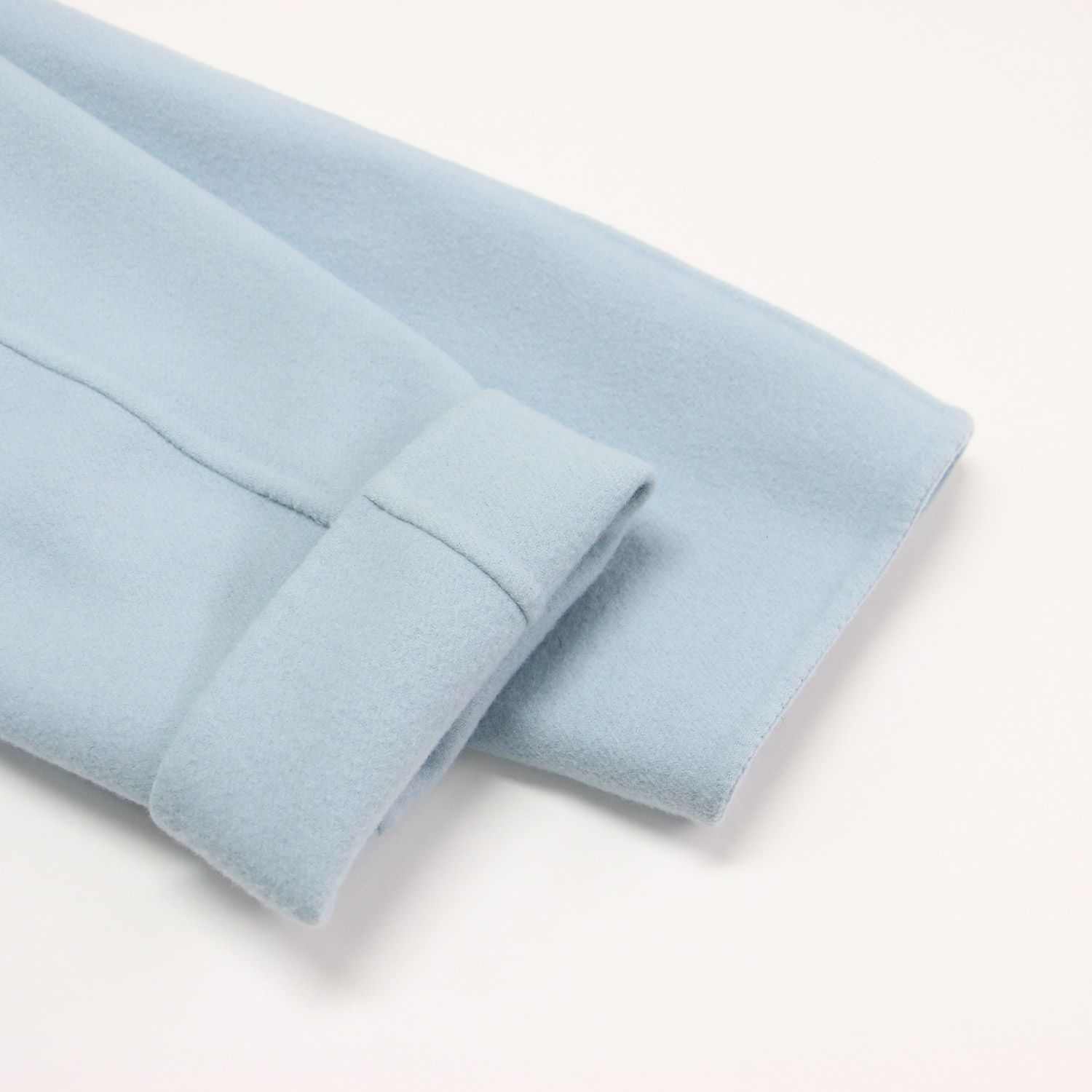 MADISONBLUE マディソンブルー コート サックスブルー サイズ:00(XS) | メルトンウール リバー Pコート RV BIG PEA CT MELTON ロング ビックシルエット ダブル フラップポケット | ユニセックス アウター 上着【レディース】【中古】【K4631】 MADISONBLUE マディソンブルー コート サックスブルー サイズ:00(XS