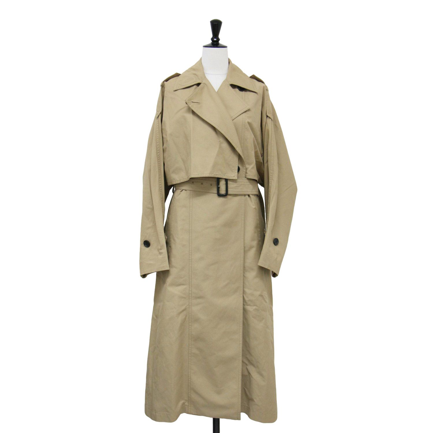 Rouge vif ルージュヴィフ コート ベージュ サイズ:36(S) | 変形 トレンチコート | ロング オーバーサイズ ボリュームスリーブ | コットン | アウター ジャケット 上着【レディース】【中古】【K4631】 Rouge vif ルージュヴィフ コート ベージュ サイズ:36(S) | 変形