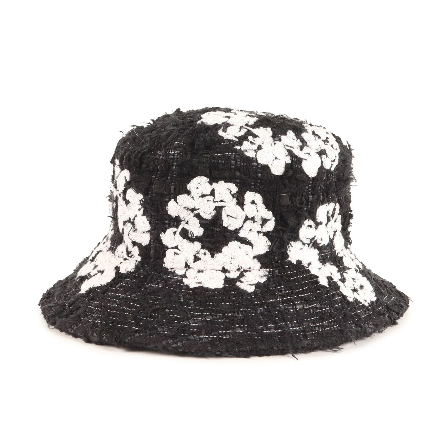 READYMADE レディメイド ハット ブラック 黒 サイズ ONE SIZE 23SS DENIM TEARS フラワー刺繍 ツイード バケットハット TWEED BUCKET HAT ブランド ファッション コラボ