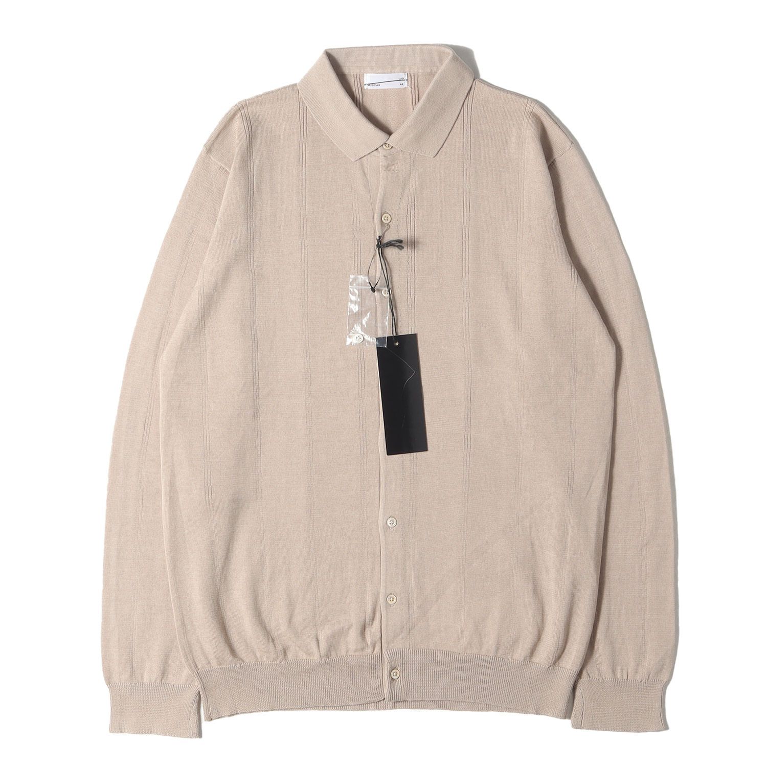 【美品】LAD MUSICIAN ラッドミュージシャン シャツ ベージュ サイズ:44 | ハイゲージ ニット シャツ 2110-011 | 長袖 トップス 【メンズ】【】