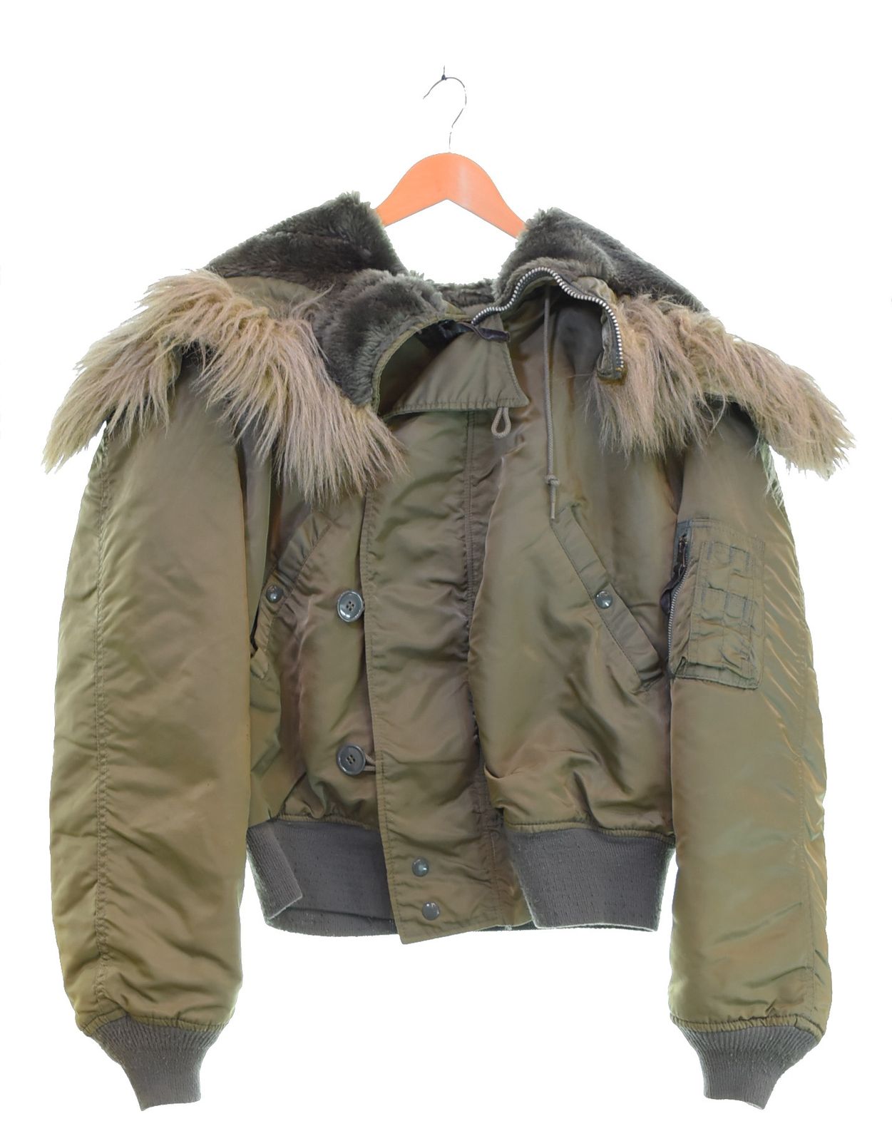 アルファ ALPHA 90s N-2B フライトジャケット Made in USA 90 s 短丈 ボックスシルエット Y2K 1615-573-8335 ジャケット カーキ Lサイズ 103MT-3352