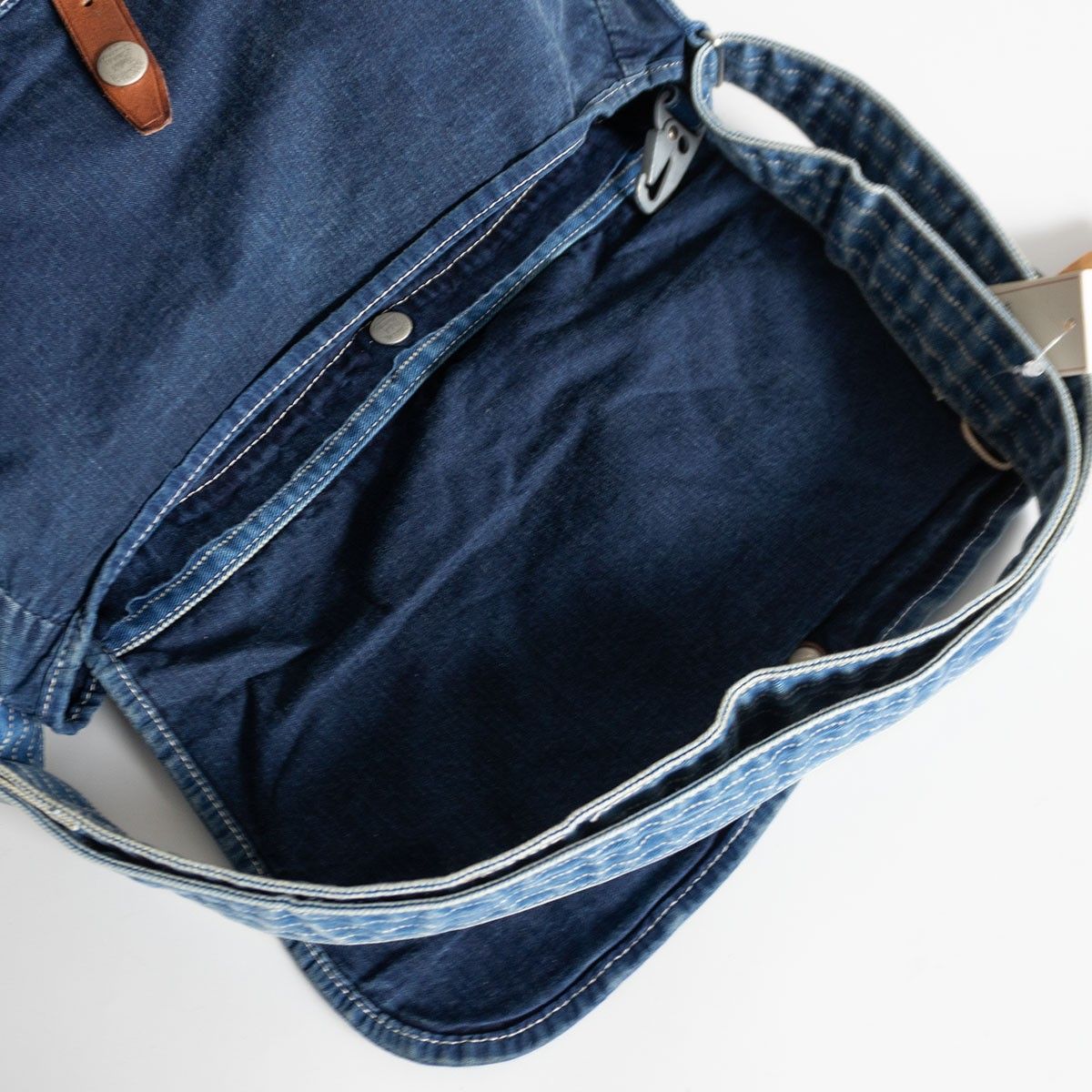 名作】RRL【本藍染め インディゴ パッチワーク メッセンジャー バッグ