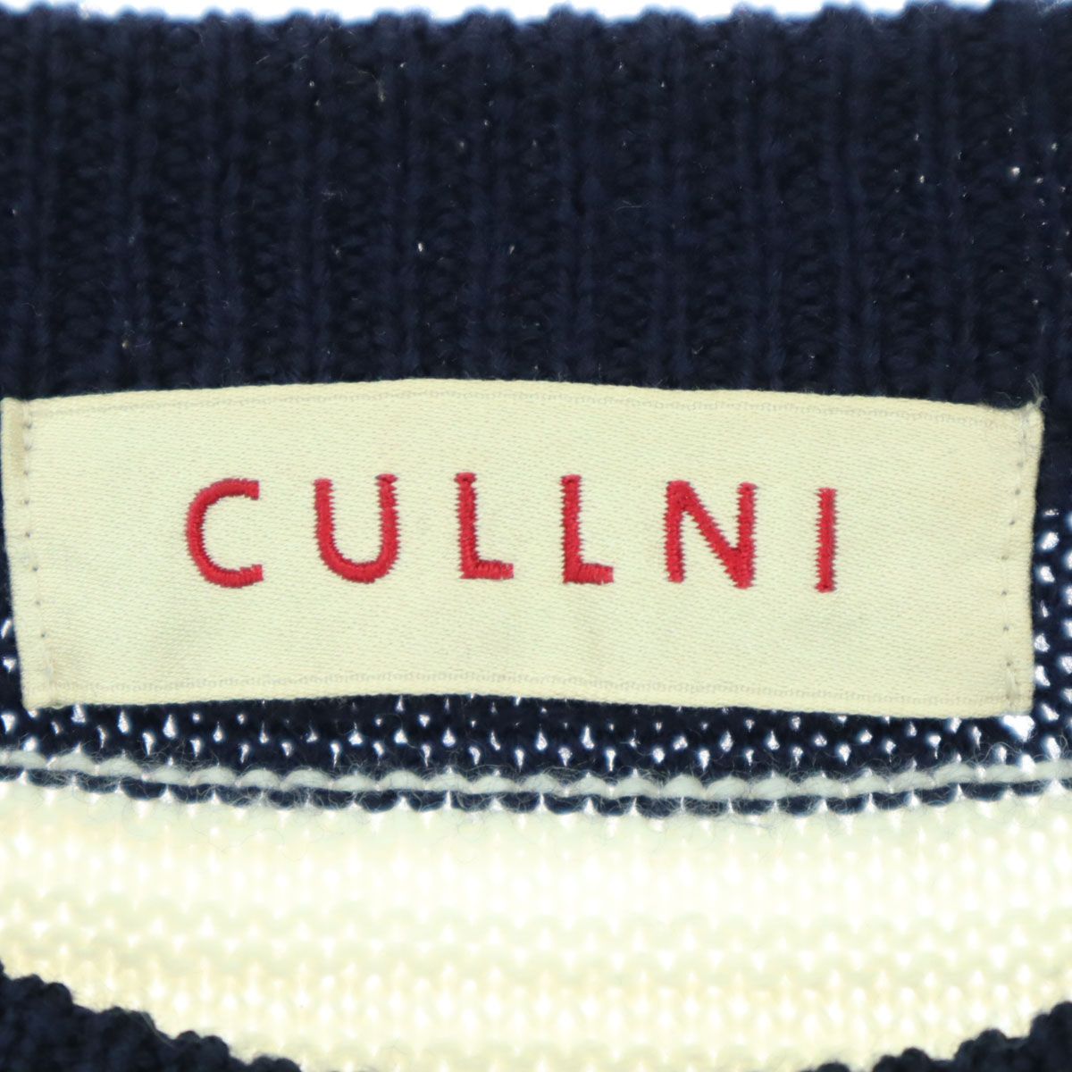 古着 CULLNI クルニ 日本製 ボーダー柄 長袖 セーター 2 ネイビー レディース 古着 CULLNI クルニ 日本製 ボーダー柄 長袖 セーター 2 ネイビー