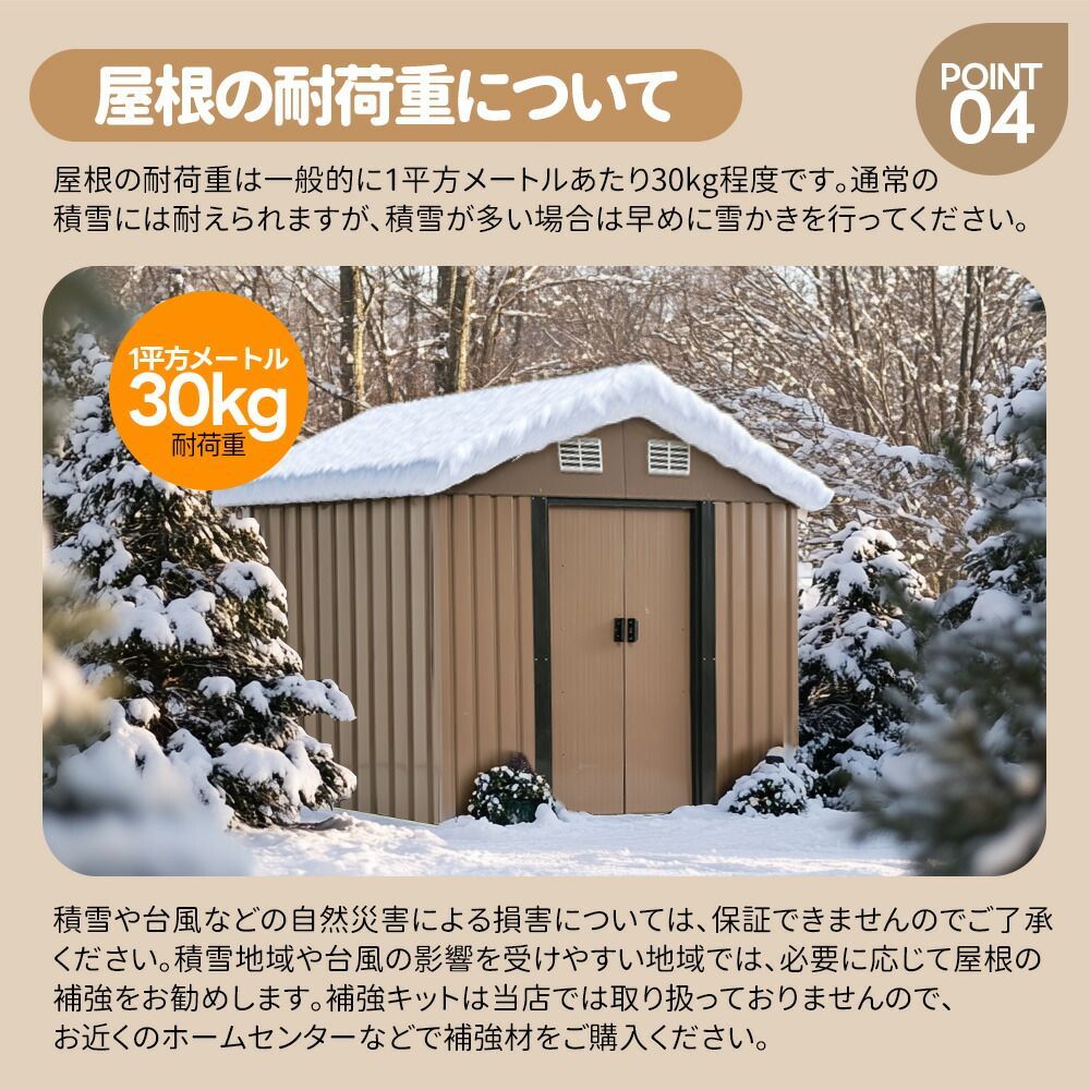 可動棚付き＆防水防錆 大型スチール物置