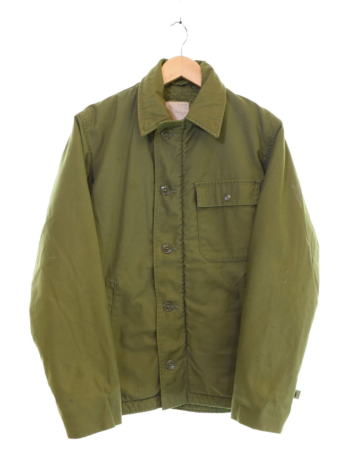ミリタリー Military 70s 80s USNAVY A-2 DECK JACKET 70 s 80 s アメリカ海軍 デッキジャケット ステンシル ジャケット カーキ Sサイズ 103MT-3354